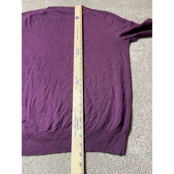 Jos A Bank Traveler Sweater Mens L Pima Cotton Crew Neck Pullover Purple - Picture 4 of 7